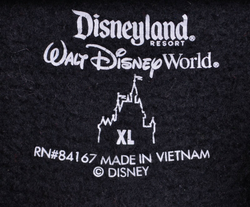 Disney Men's Sz XL Mickey Mouse Full Zip Black Gray Hoodie