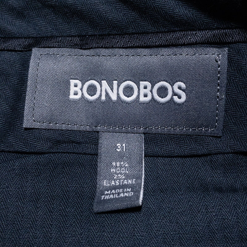 Bonobos Wool Pants Men's 31 Straight Marzotto Italian Navy Blue Dress Pants