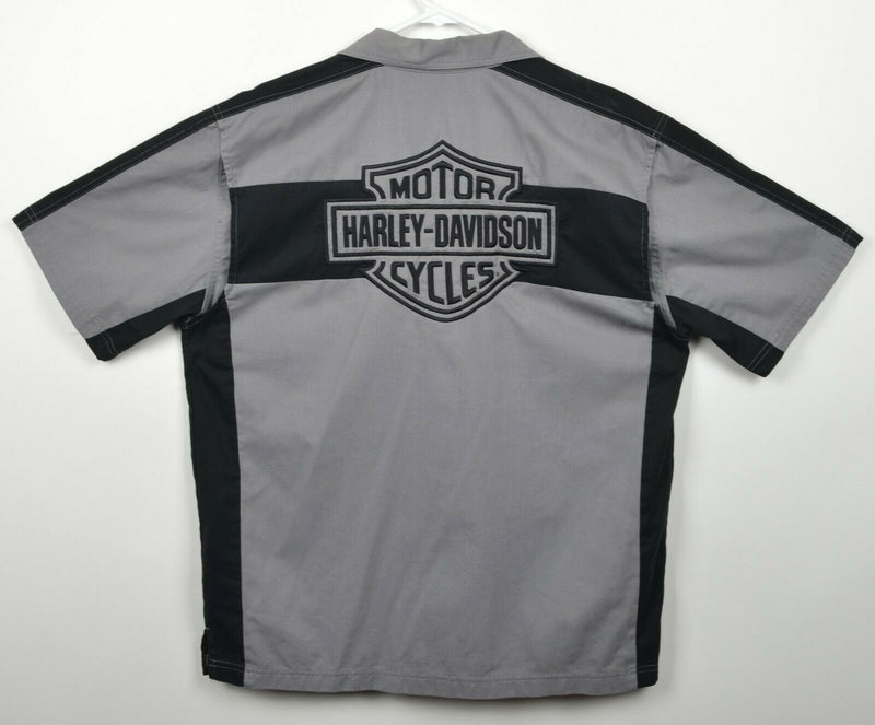 Harley-Davidson Men's Large Vented Gray Black Mesh Biker Garage Mechanic Shirt