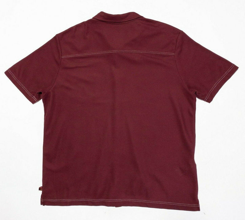 Tommy Bahama Island Zone XXL Men Button-Front Shirt Dark Red Supima Short Sleeve