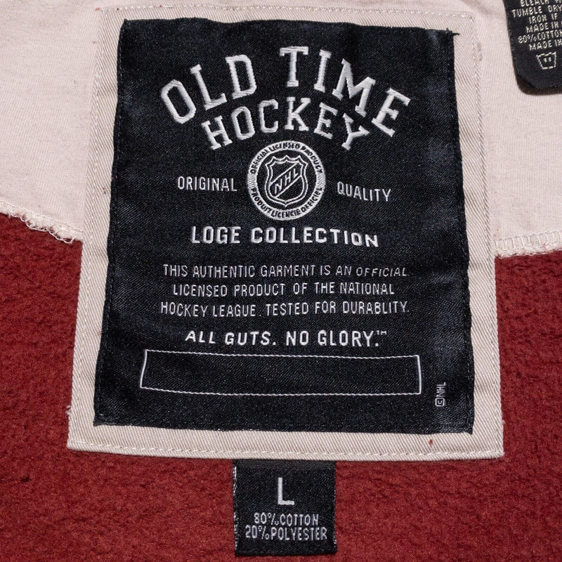 Chicago Blackhawks Old Time Hockey Men's Large Hoodie Full Zip NHL Red Loge