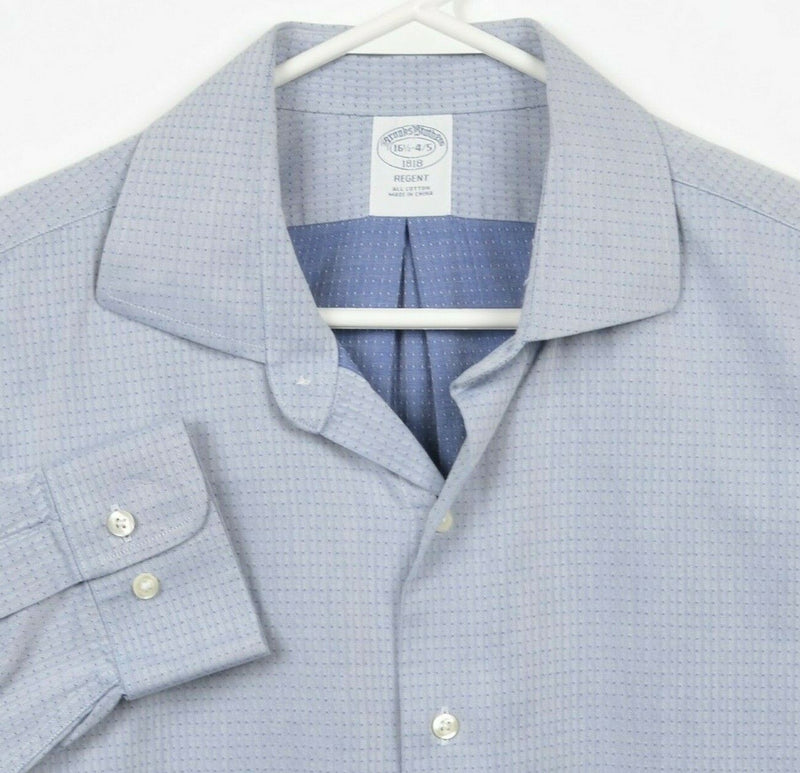 Brooks Brothers Men's 16.5-4/5 Blue Polka Dot Button-Front Regent Dress Shirt