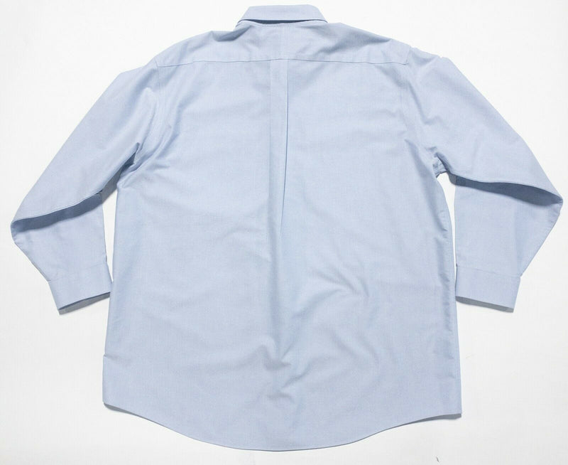 L.L. Bean Men's 17.5-34 Wrinkle-Free Oxford Solid French Blue Button-Down Shirt
