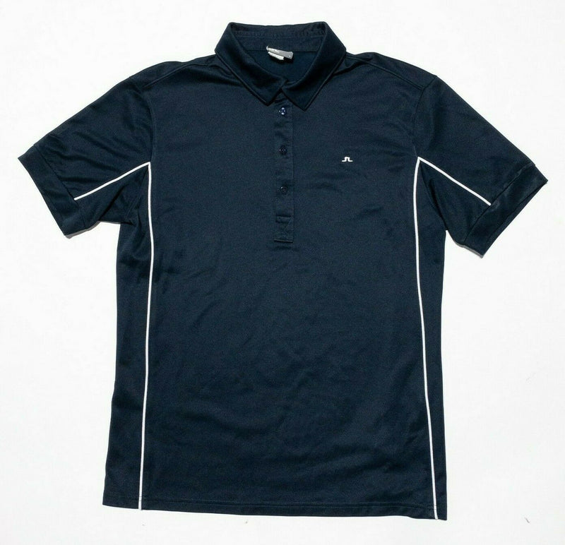 J. Lindeberg Golf Polo Men's Large Polyester Wicking Navy Blue Shirt