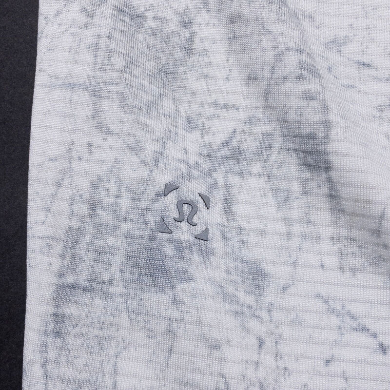 Lululemon Metal Vent Tech Polo Men's Large White Gray Print Wicking Stretch