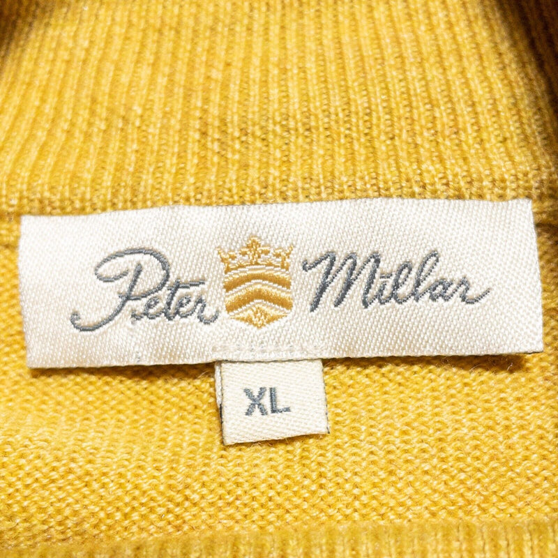 Peter Millar Sweater Men's XL Wool Cashmere Silk Blend Turtleneck Golden Yellow