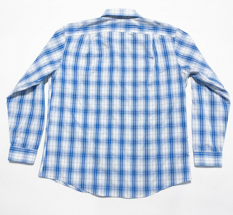 CC Filson Men's XL Blue Plaid Polyester Nylon Blend Fishing Travel Outdoor Shirt