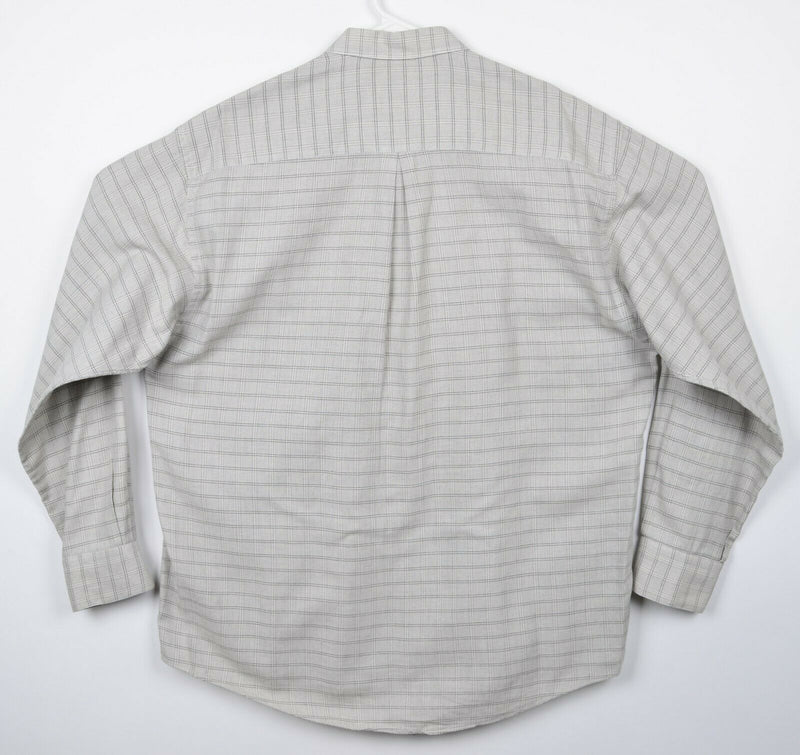 Vintage Gitman Bros Men's Large Gray Plaid Made in USA Button-Front Shirt