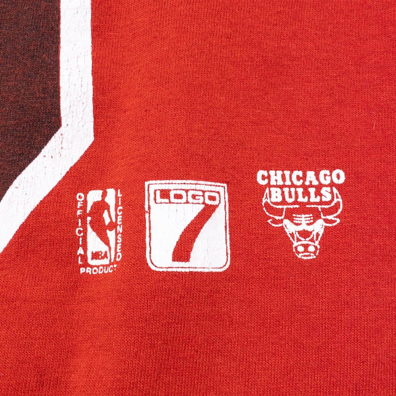 Vintage Chicago Bulls T-Shirt Men's Large Michael Jordan 23 Logo 7 Red 90s NBA