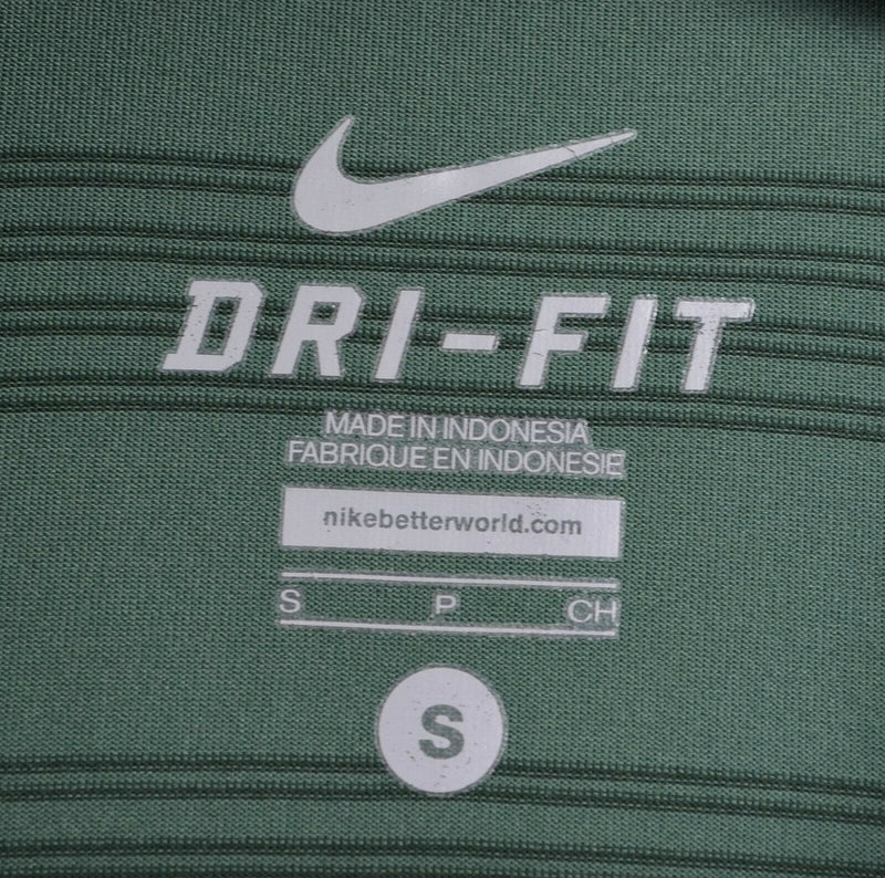Michigan State Men's Sz Small Nike Dri-Fit Green Striped Spartans Polo Shirt