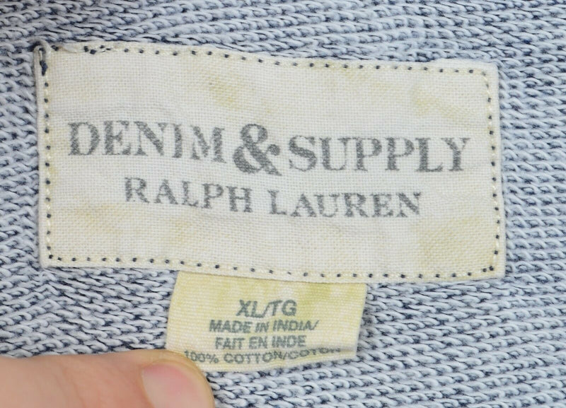 Denim & Supply Ralph Lauren Men's XL Graphic Crewneck Blue Sweatshirt