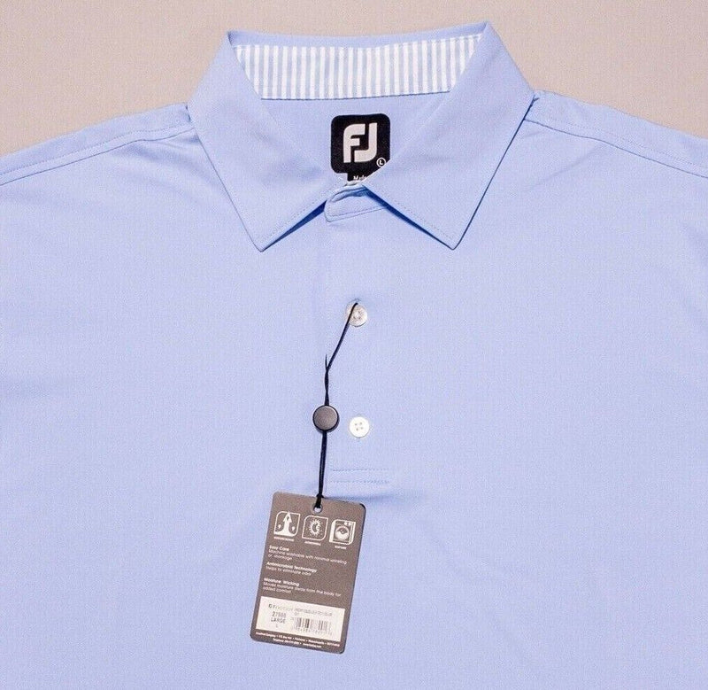FootJoy Golf Shirt Large Men's ProDry Lisle Sky Light Blue Wicking Stretch