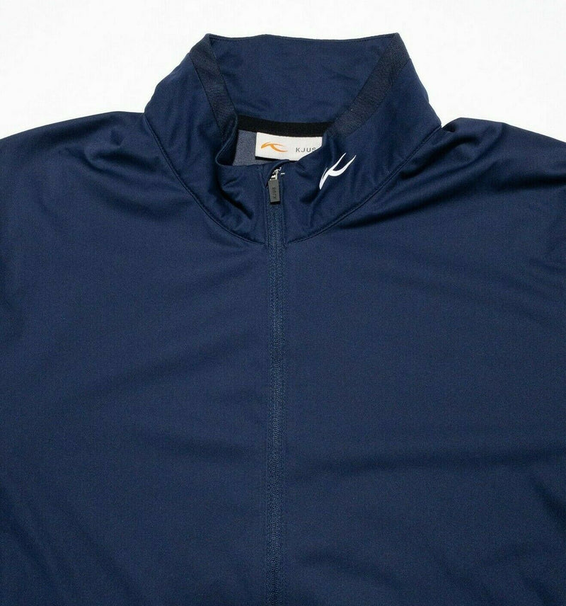 KJUS Dorian Jacket Men's Medium/50 Navy Blue Golf Full Zip Lightweight Wicking