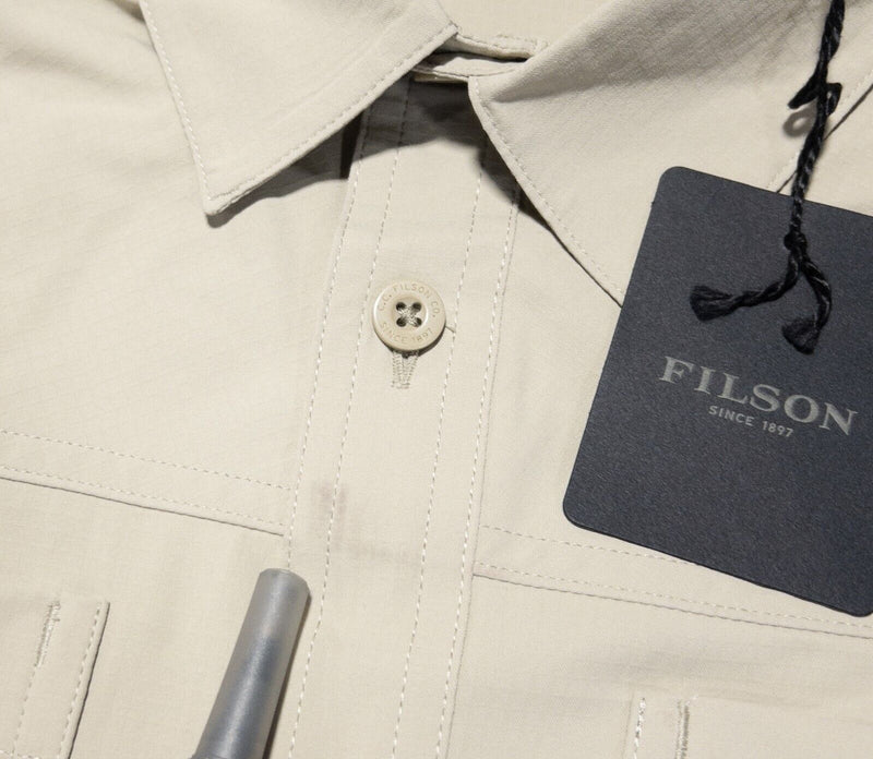 Filson Ultralight Shirt Large Men's Short Sleeve Button-Front Sandbar Beige