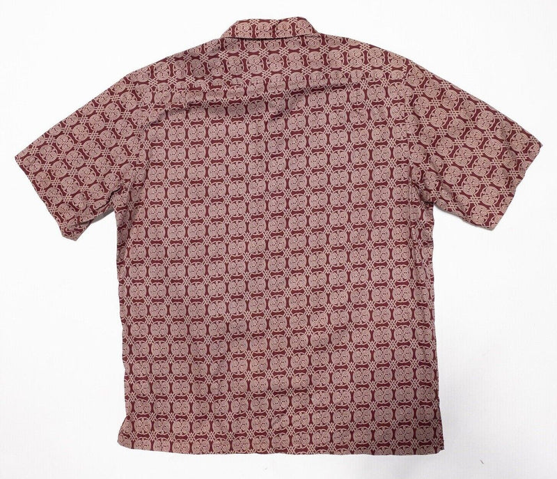 Tori Richard Hawaiian Shirt XL Mens Red Geometric Vintage 80s Button-Front Aloha