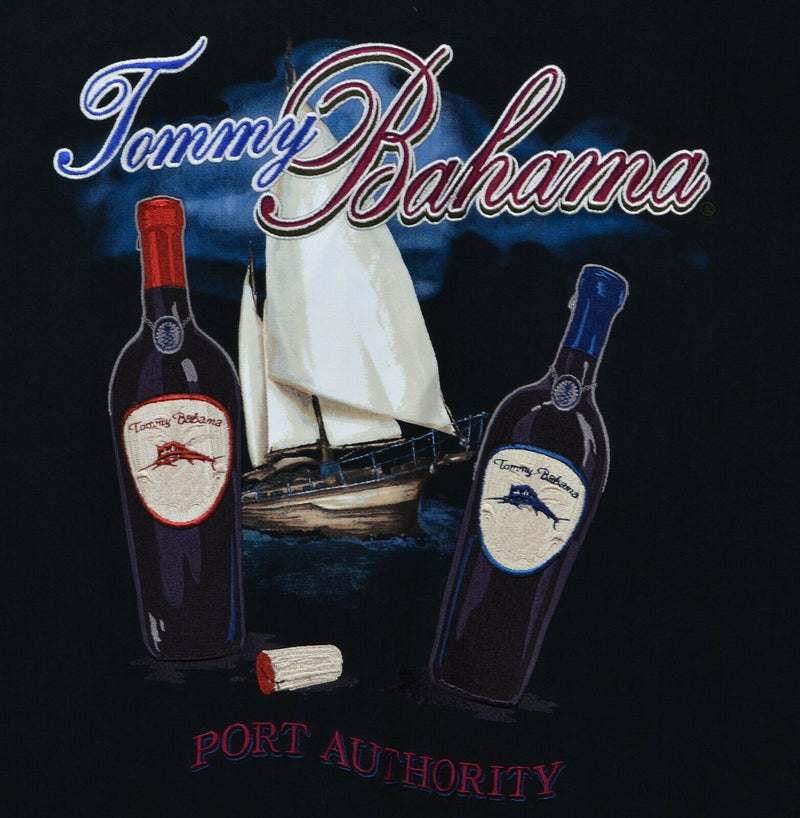 Tommy Bahama Men's Sz Large 100% Silk Port Authority Embroidered Hawaiian Shirt