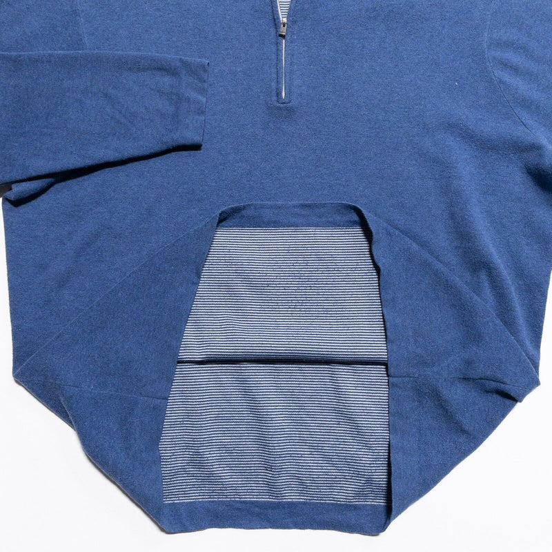 Peter Millar Sweater Men's XL Pullover 1/4 Zip Crown Sport Golf Casual Blue