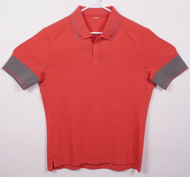 Kit and Ace Men's Medium Technical Cashmere Orange Athleisure Soft Polo Shirt