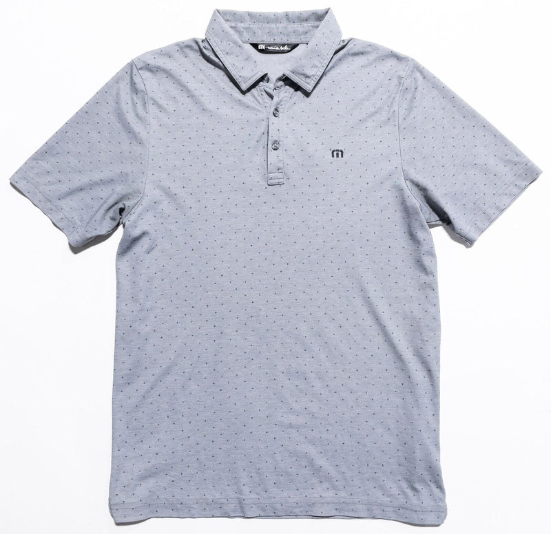 Travis Mathew Golf Polo Shirt Men's Medium Wicking Stretch Gray Geometric