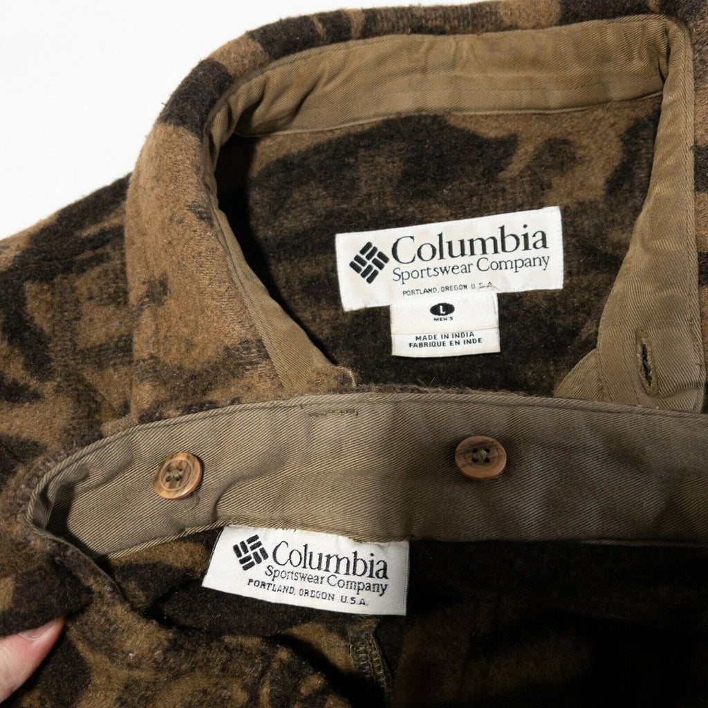 Columbia Gallatin Range Wool Jacket Pants Camouflage Hunting Men s Lar