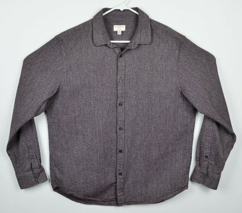 Club Monaco Men's Sz XL Slim Fit Purple Chambray Long Sleeve Shirt