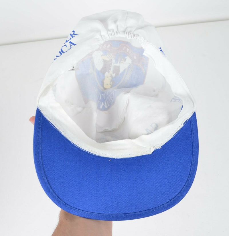 Vtg Samuel Adams Men's Boston Lager White Blue Beer Adjustable Painters Hat