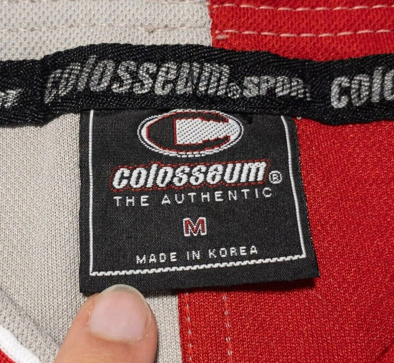 Ohio State Baseball Jersey Medium Mens Colosseum Buckeyes Gray Red Two-Tone Sewn