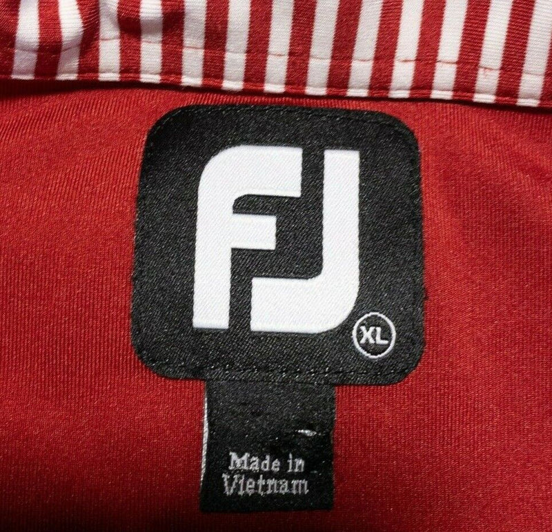 FootJoy Golf Shirt XL Men's Polo Wicking Stretch Solid Red Bear Performance