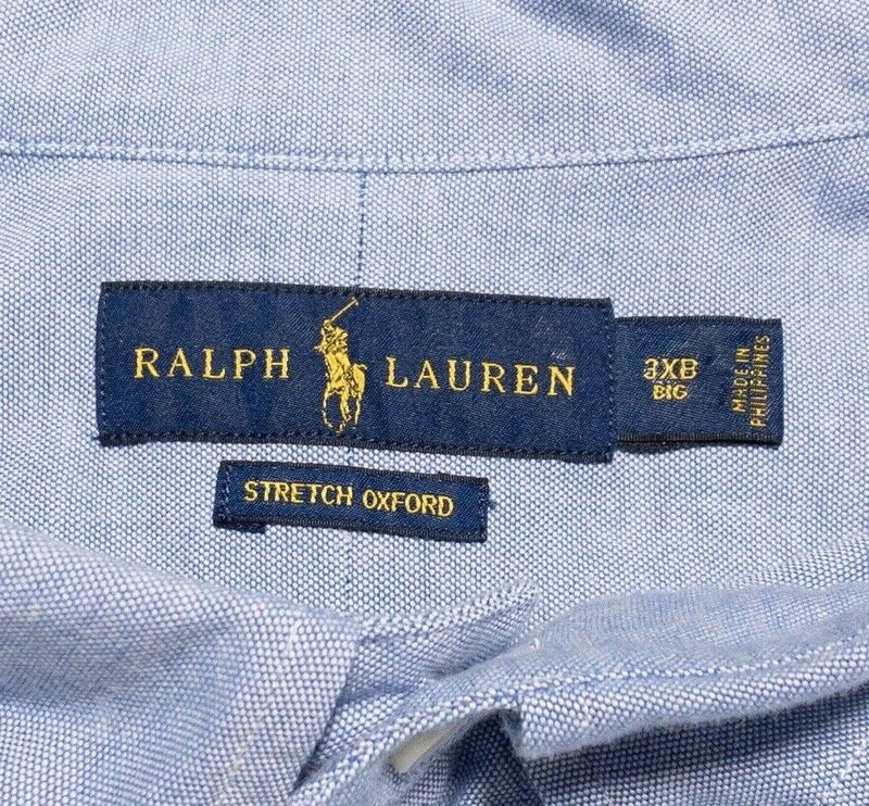 Polo Ralph Lauren 3XB Men's Long Sleeve Shirt Stretch Oxford Blue Button-Down