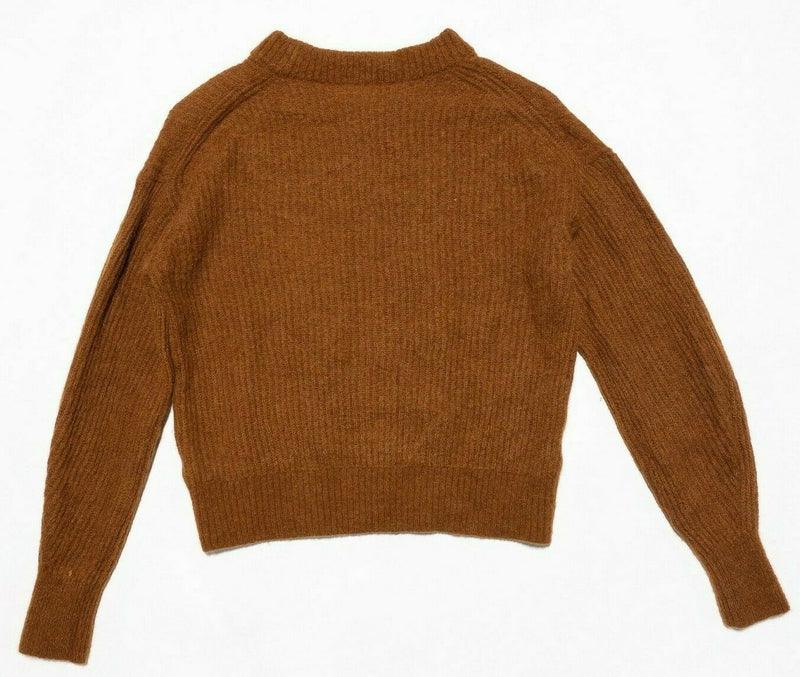 Everlane Alpaca Wool Sweater Rib Knit Crewneck Pullover Brown Women's Medium