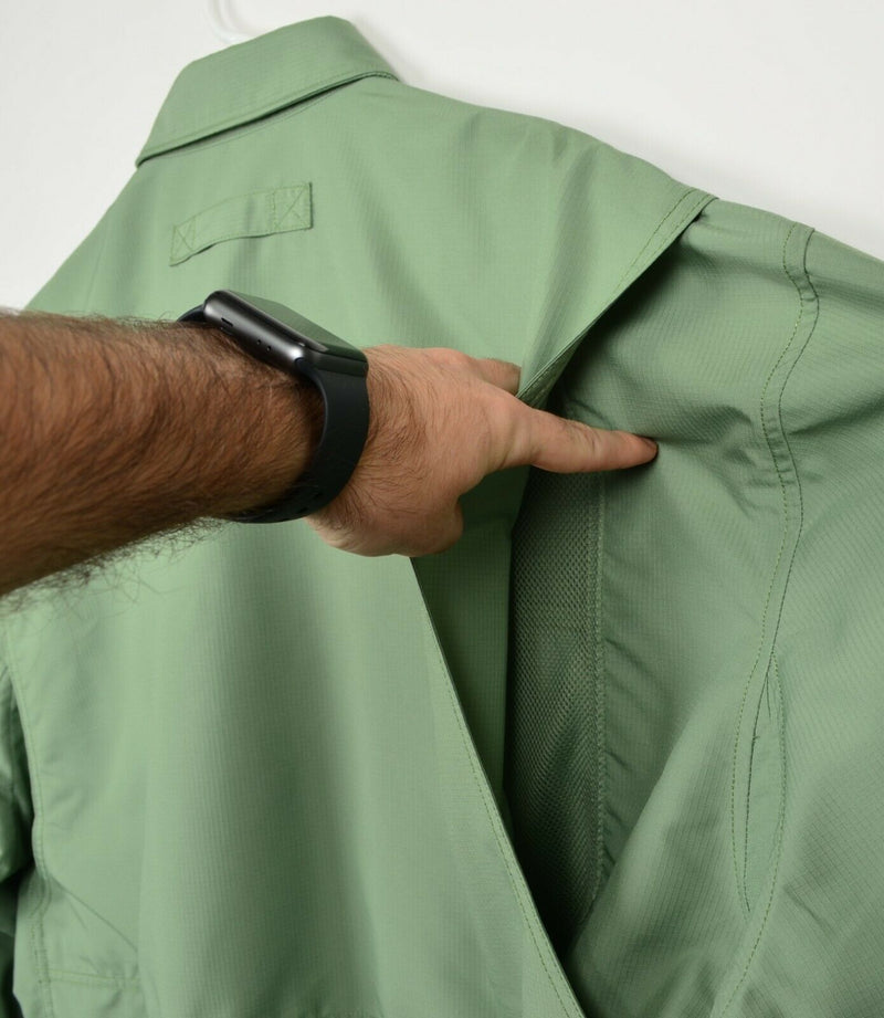 Duluth Trading Co. Men's 2XL Vented CoolPlus Green Fishing Long Sleeve Shirt