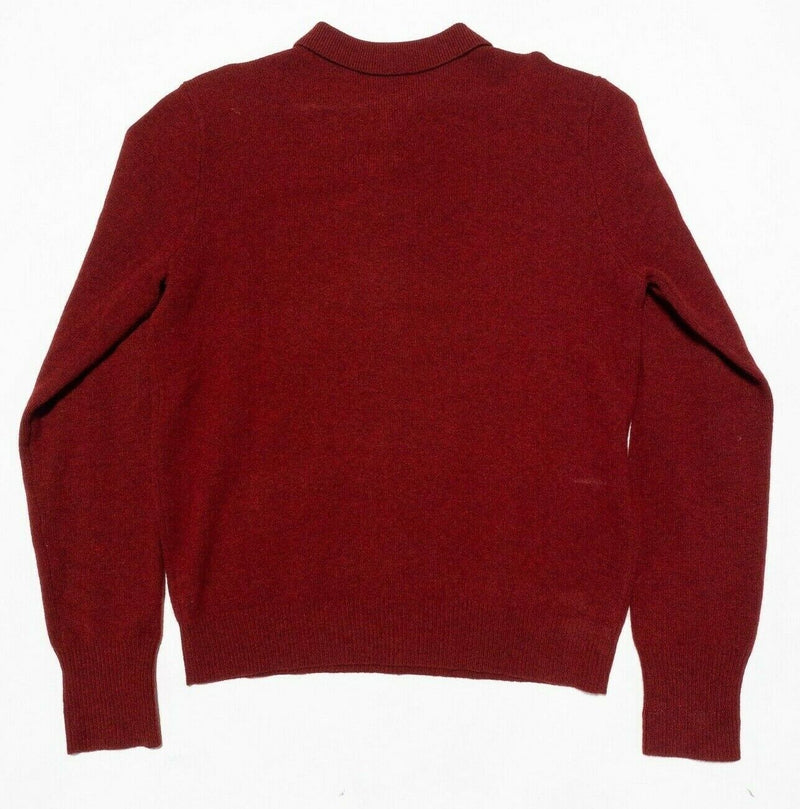 Polo Ralph Lauren Sweater Men's Medium Lambswool Collared Red Knit