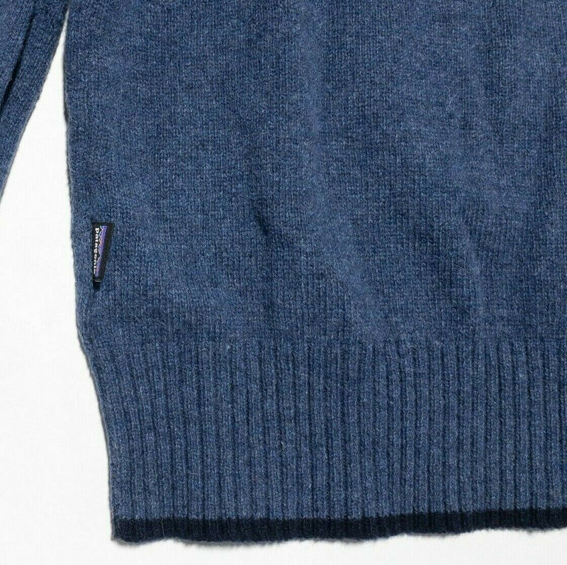 Patagonia Men's Merlow Wool Sweater 1/4 Zip Pullover Blue Wool Blend Men's XL