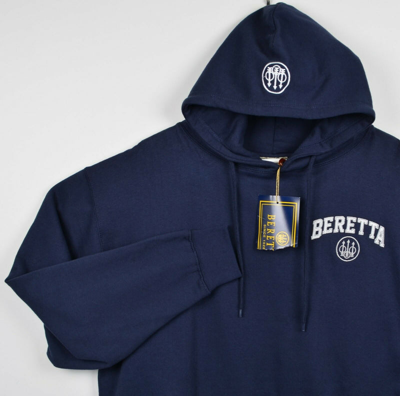 Beretta Men's Large Logo Sweatshirt Navy Blue Pullover Hoodie Sweatshirt