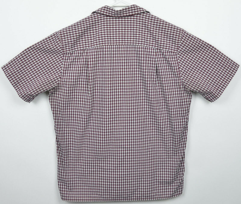Patagonia Men's Medium Puckerware Seersucker Red Check Button-Front Shirt