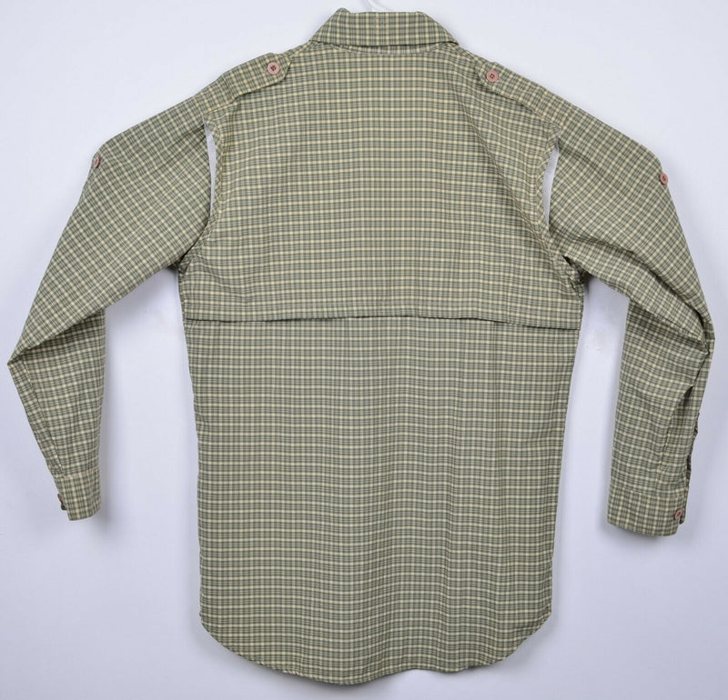 Cabela's Guidewear Men's Small Regular Vented Green Plaid Fishing Shirt