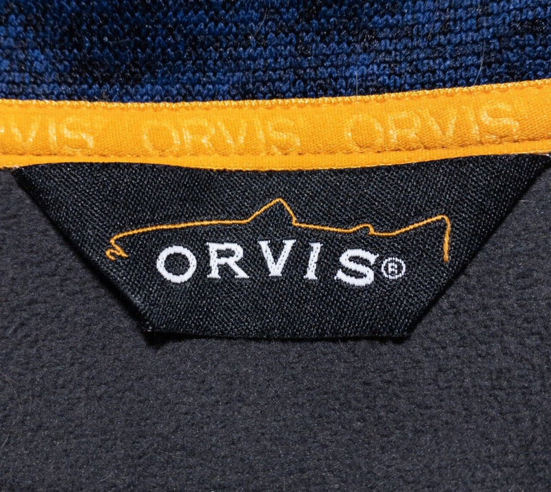 Orvis Jacket Men's 2XL Windproof Fleece Sweater Jacket Full Zip Blue Casual