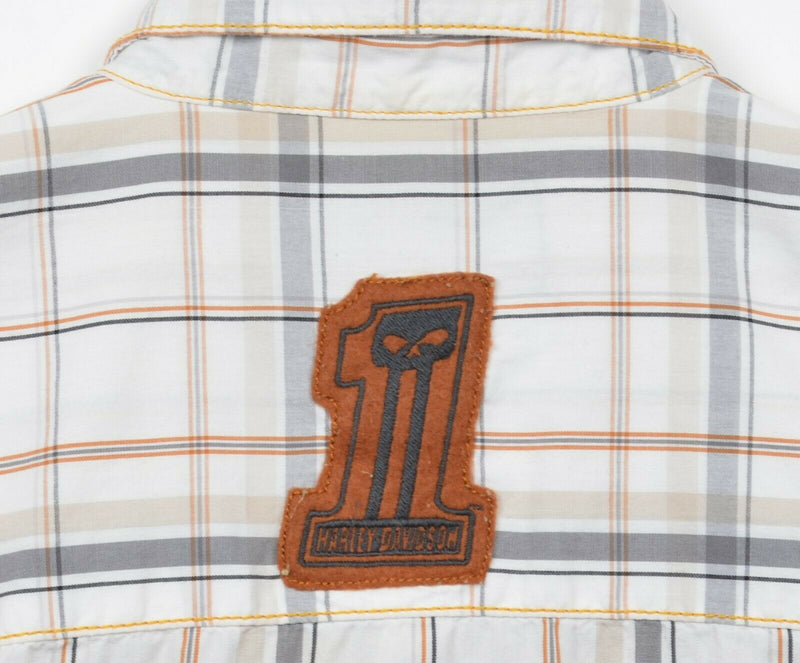 Harley-Davidson Men's Small Snap-Front Winged Logo Plaid Biker Garage Shirt