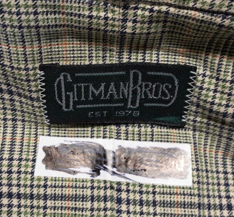Gitman Bros. Vintage Shirt 16-34 Men's Glen Check Plaid Long Sleeve Button-Up