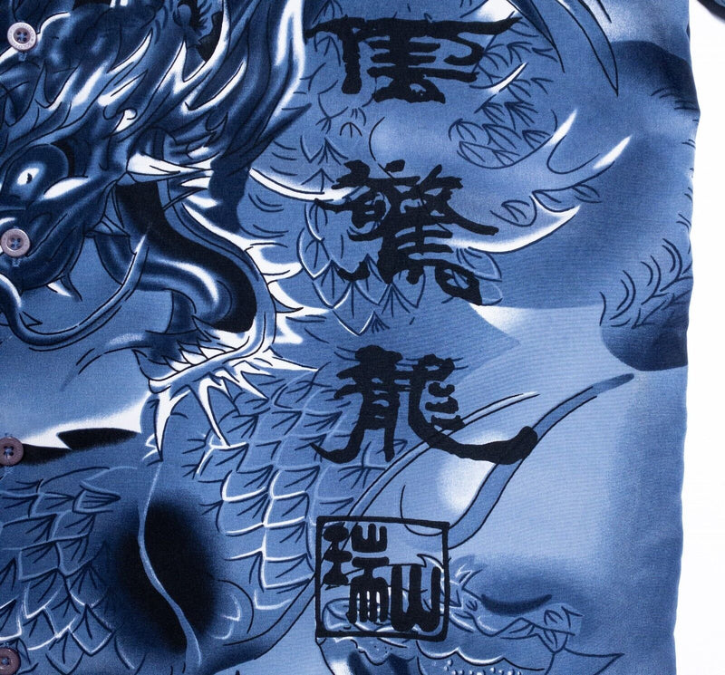 Solo Loco Mens Medium Polyester Shirt Vintage 90s Y2K Dragon Graphic Print Anime