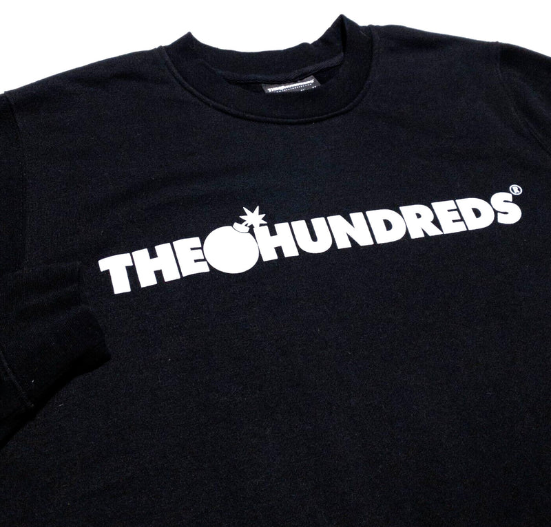 The Hundreds Sweatshirt Men's Large Crewneck Pullover Logo Spell Out Black