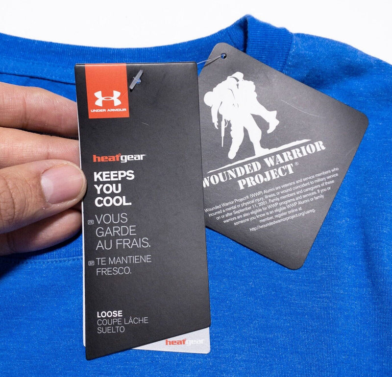 Under Armour Wounded Warrior Project T-Shirt Men's 3XL Long Sleeve HeatGear Blue
