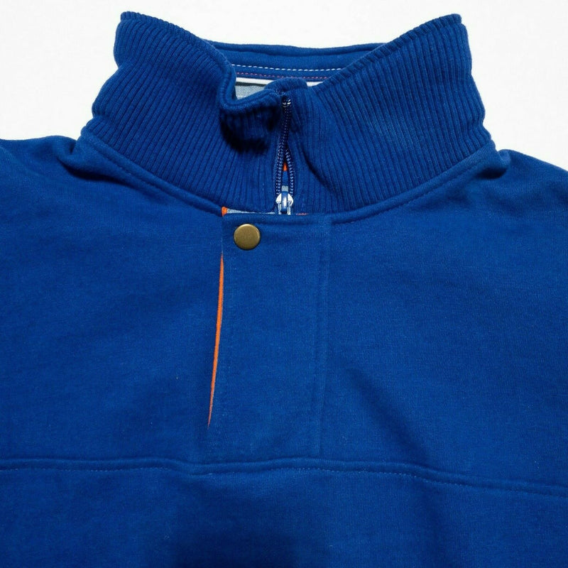 Orvis Signature Men's Medium 1/4 Zip Solid Royal Blue Signature Sweatshirt