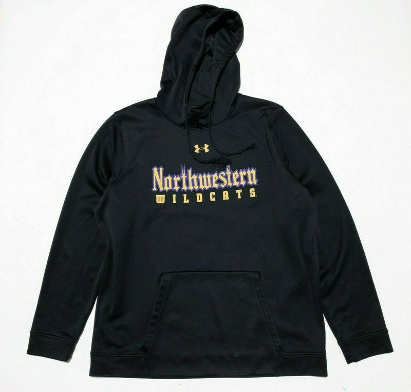 Northwestern Wildcats Under Armour ColdGear Hoodie Black Pullover Men's XL Loose