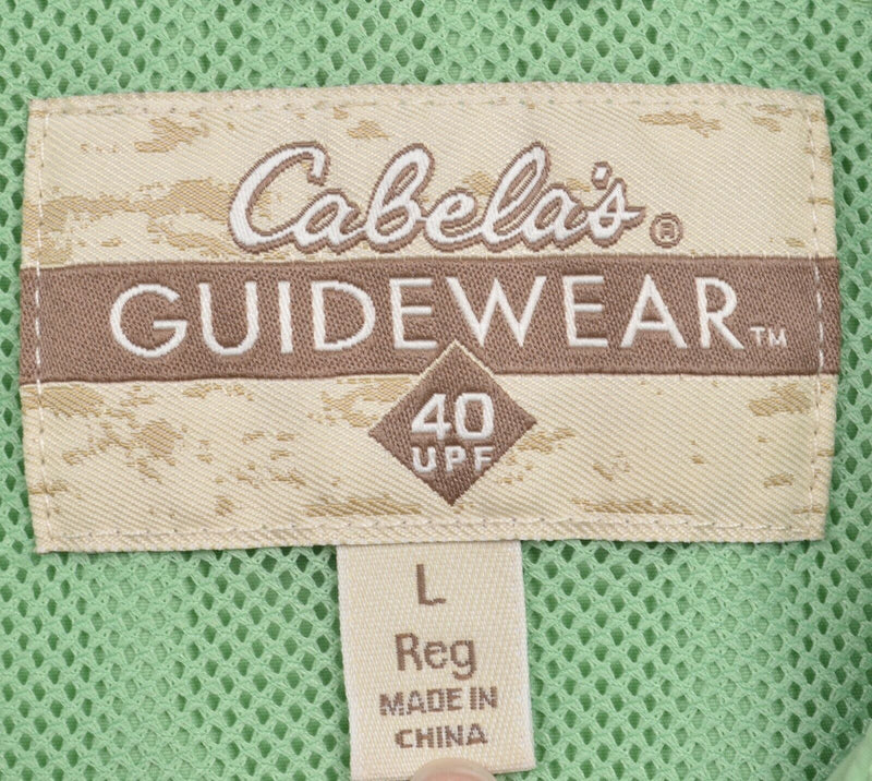 Cabela's Guidewear Men's Large Vented Green UPF 40 Nylon Fishing GX II Shirt