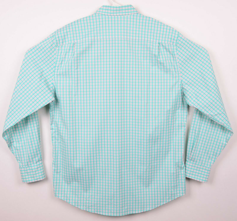 Southern Tide Performance Mens Large Nylon Spandex Green Plaid Button-Down Shirt