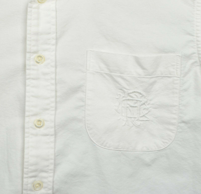 Polo Ralph Lauren Men's Sz Medium White PRL Embroidered Logo Button-Front Shirt