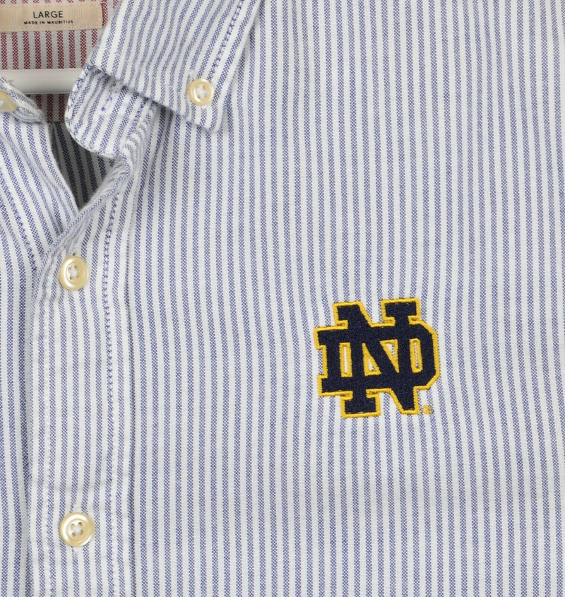 Johnnie-O Notre Dame Men's Large Hangin' Out Striped Button-Down Shirt