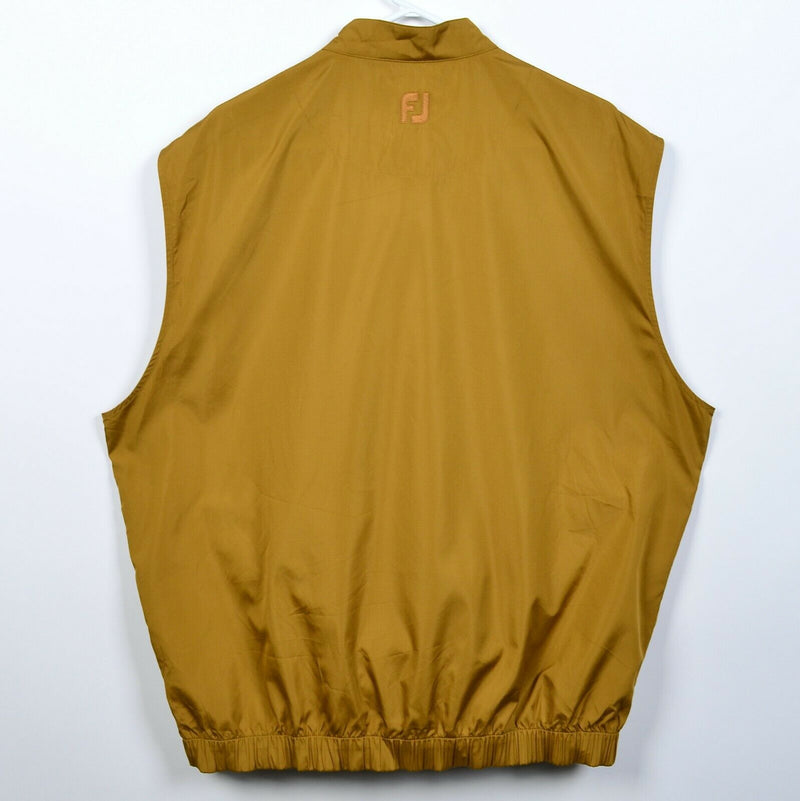 FootJoy Men's Large Solid Gold Snap Pullover Wind Rain Performance Golf Vest