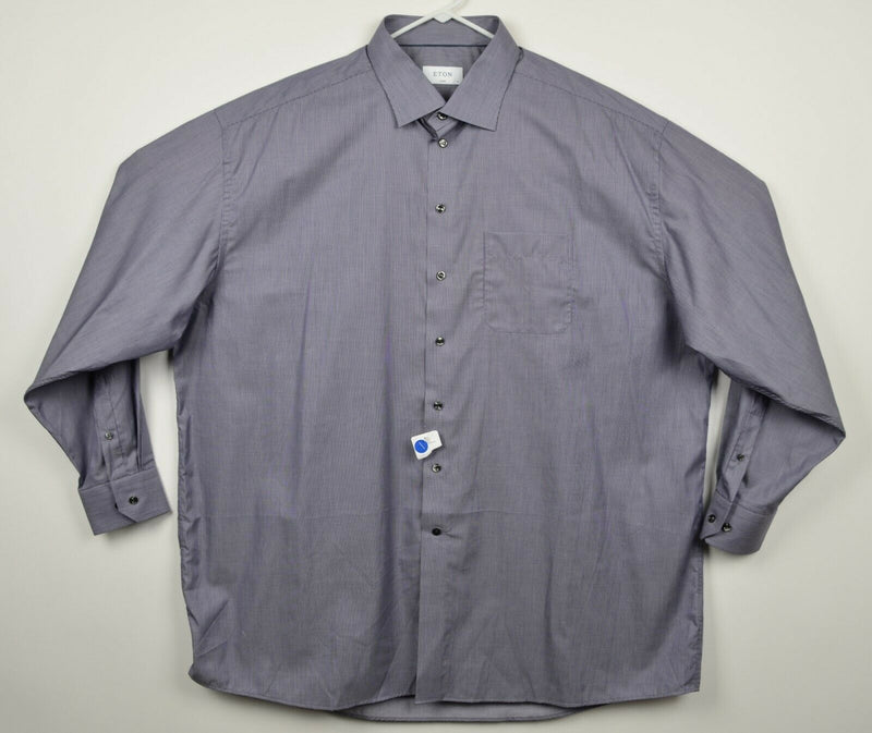 ETON Classic Men's 48/19 Purple Micro-Striped Button-Front Dress Shirt